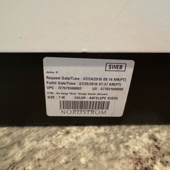 Via Spiga Wren Wedge Platform Sandals Antelope Suede 7M - BNWT! - Picture 7 of 8